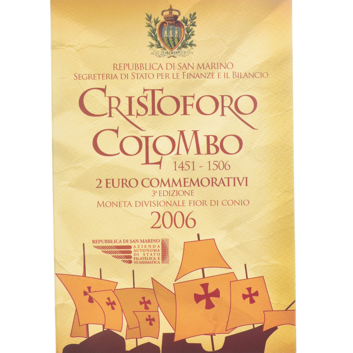 San Marino,
2 evra,
Christophe Colomb