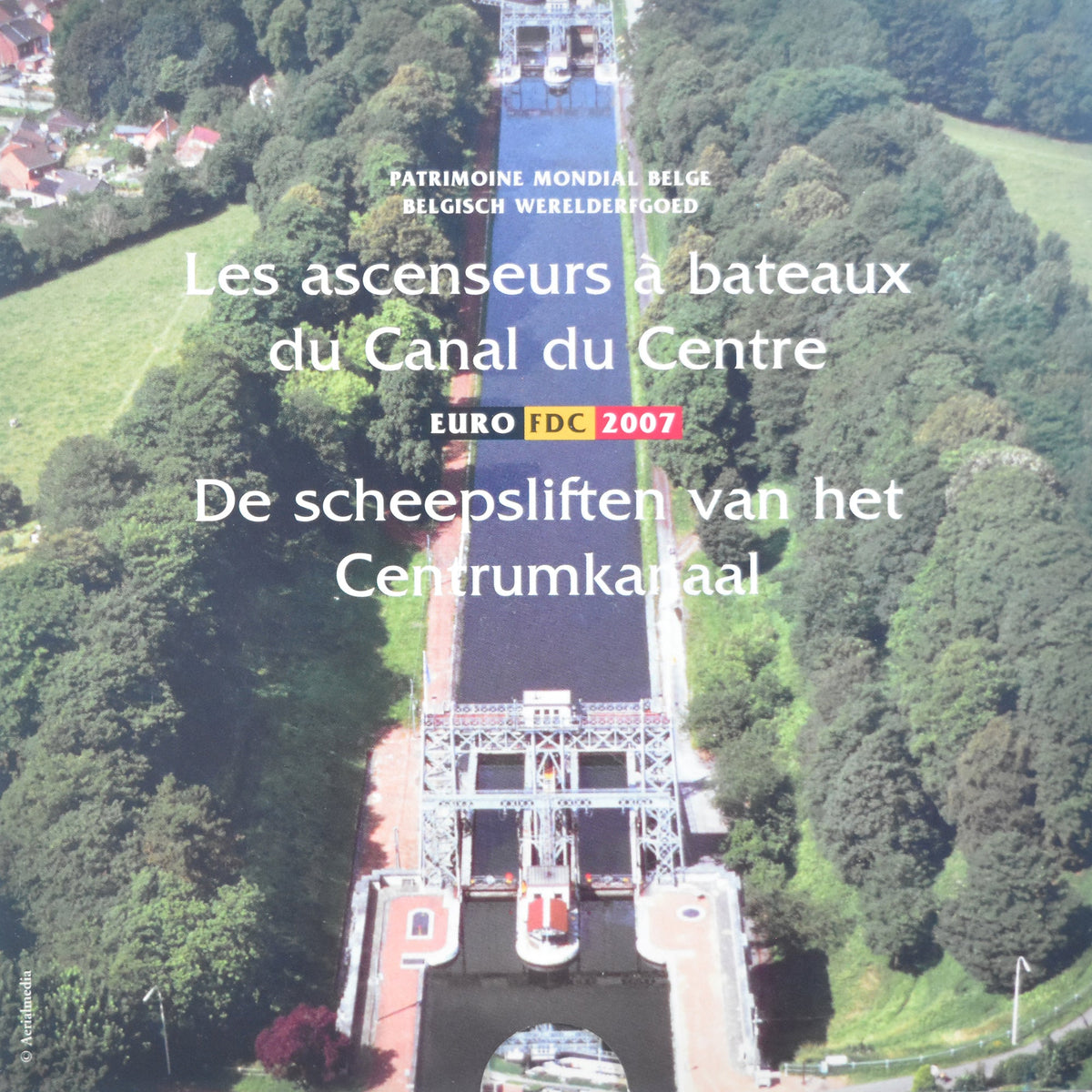 Belgija,
1 cent do 2 evra,
evro set - Les ascenseurs du Canal du Center