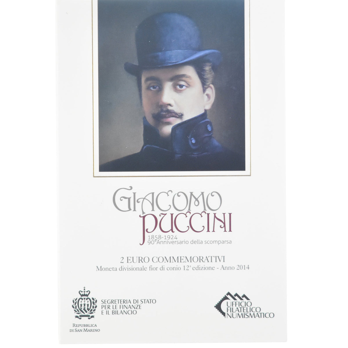 San Marino,
2 evra,
Giacomo Puccini
