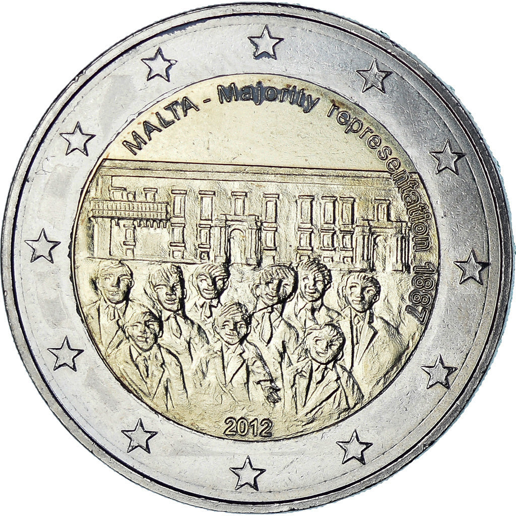 Malta,
2 evra,
Večinska zastopanost