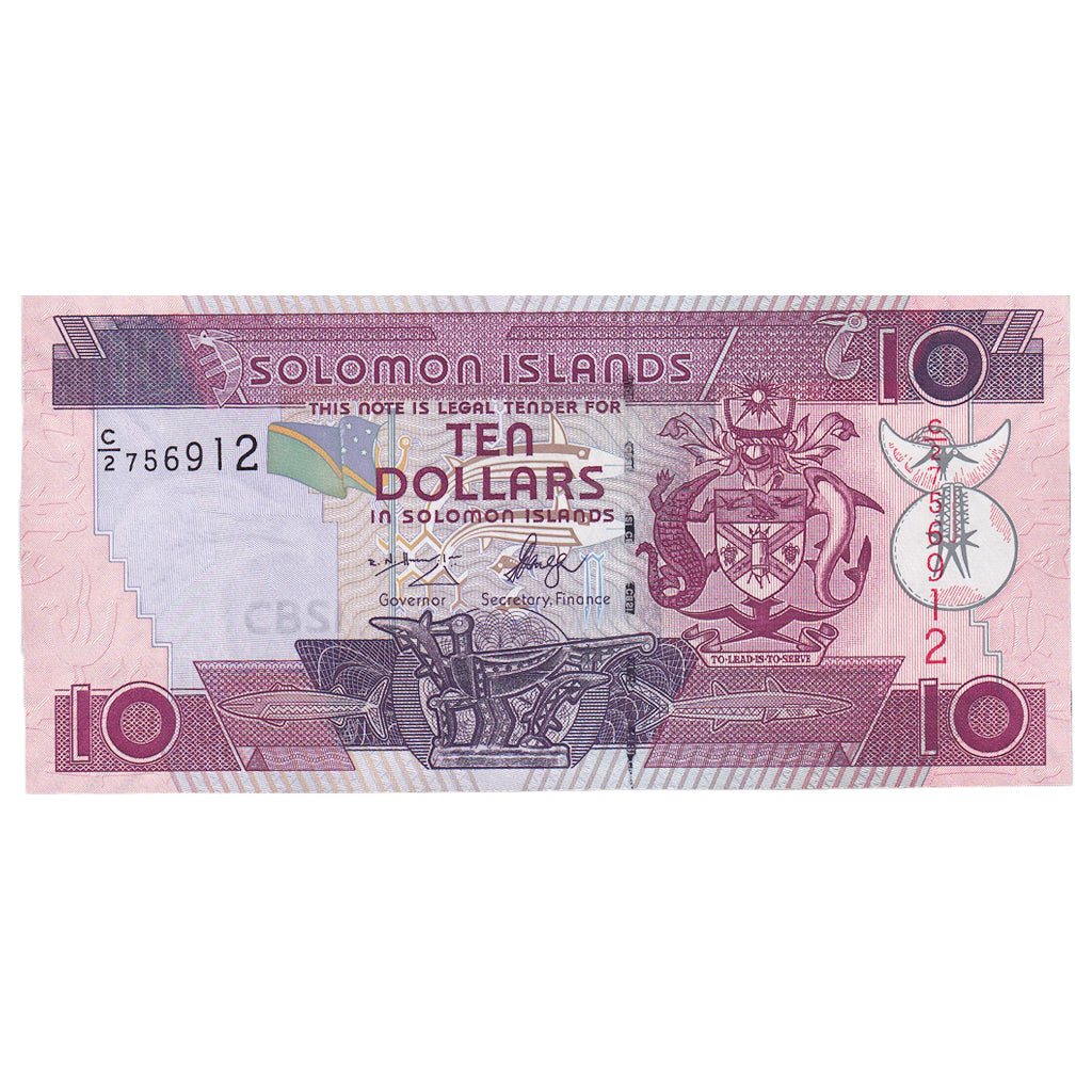 bankovec,
Salomonovi otoki,
10 dolarjev