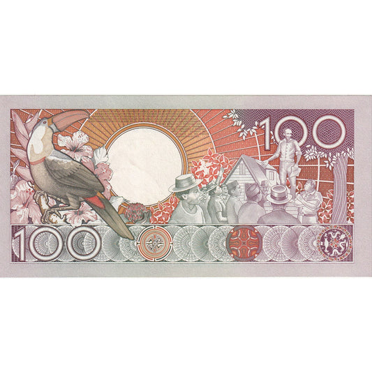 bankovec,
Surinam,
100 guldnov