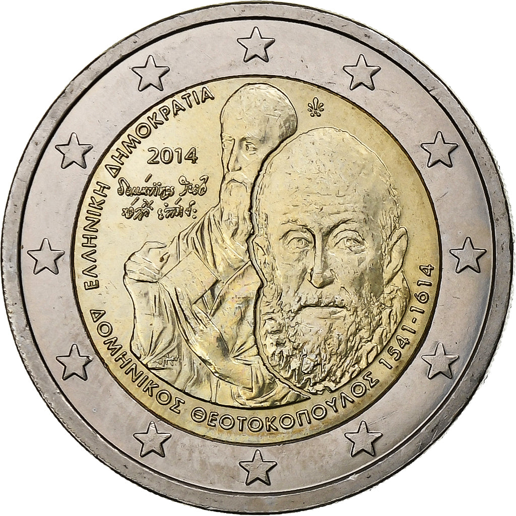 Grčija,
2 evra,
Domenikos Theotokopoulos