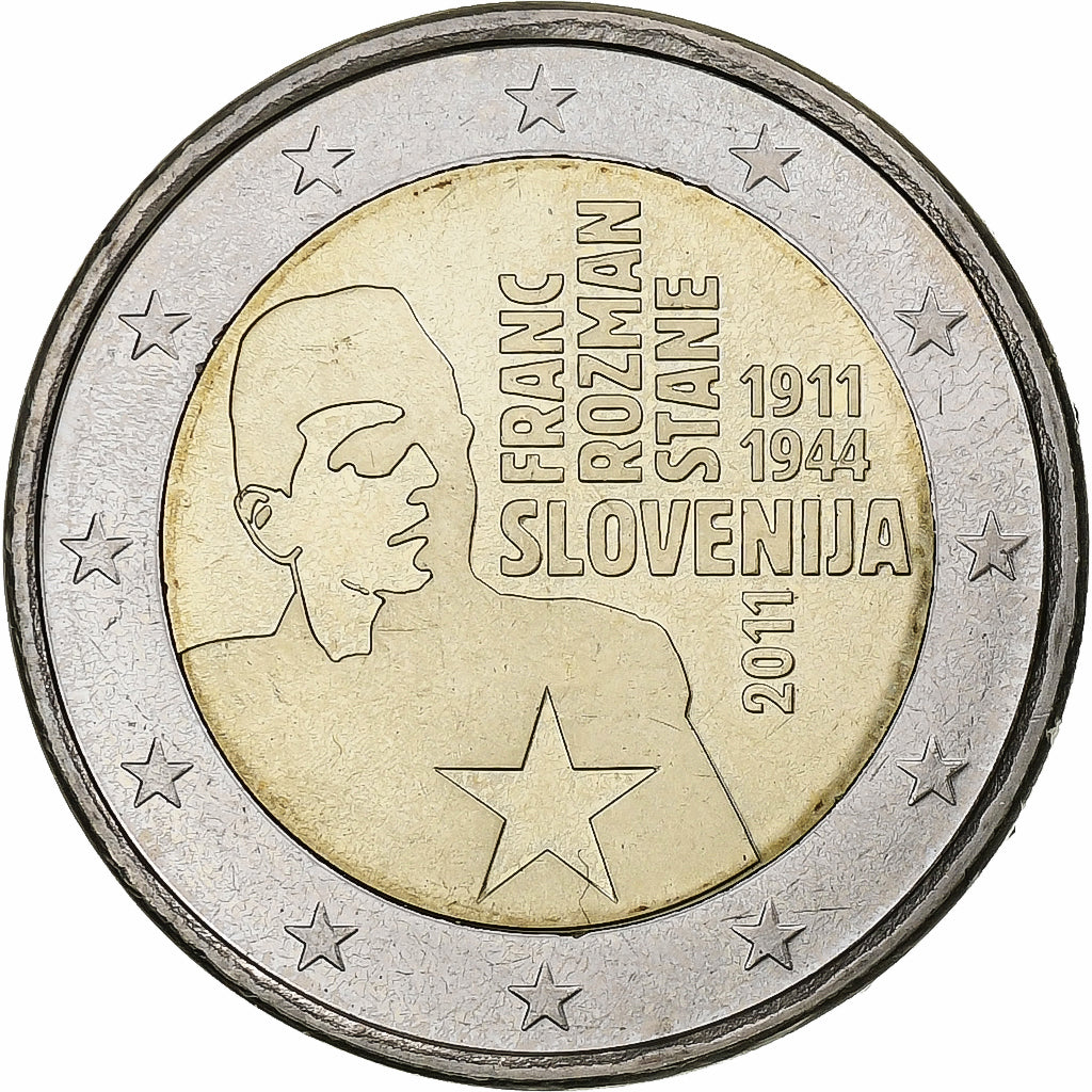Slovenija,
2 evra,
Franc Rozman-Stane