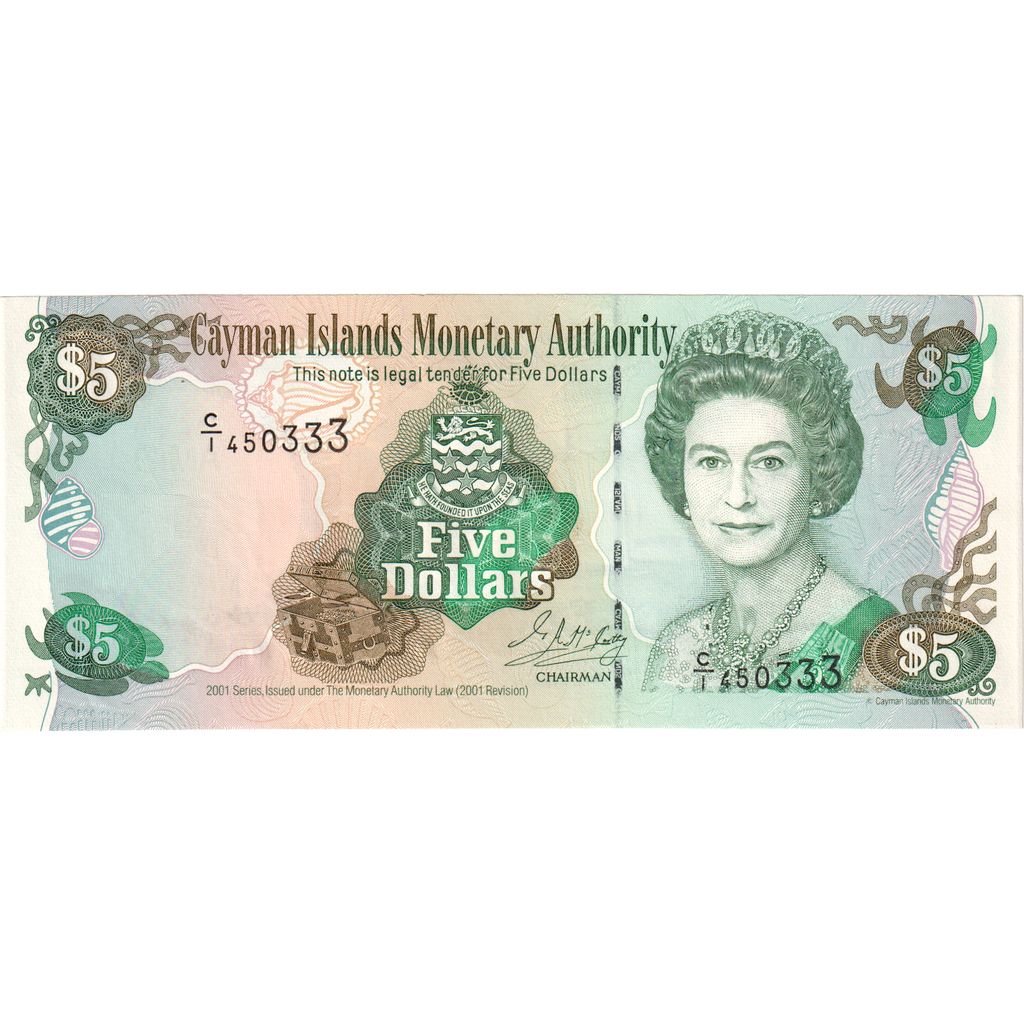 Kajmanski otoki,
5 dolarjev,
UNC (65-70)