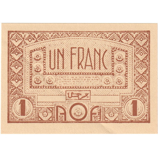 francoska zahodna Afrika,
1 frank,
UNC (63)