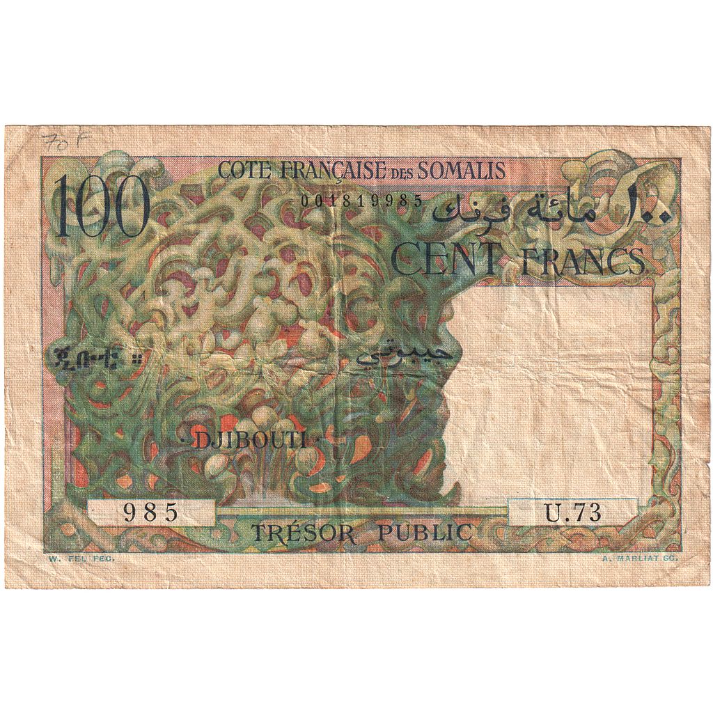 Francoska Somalija,
100 frankov,
1952
