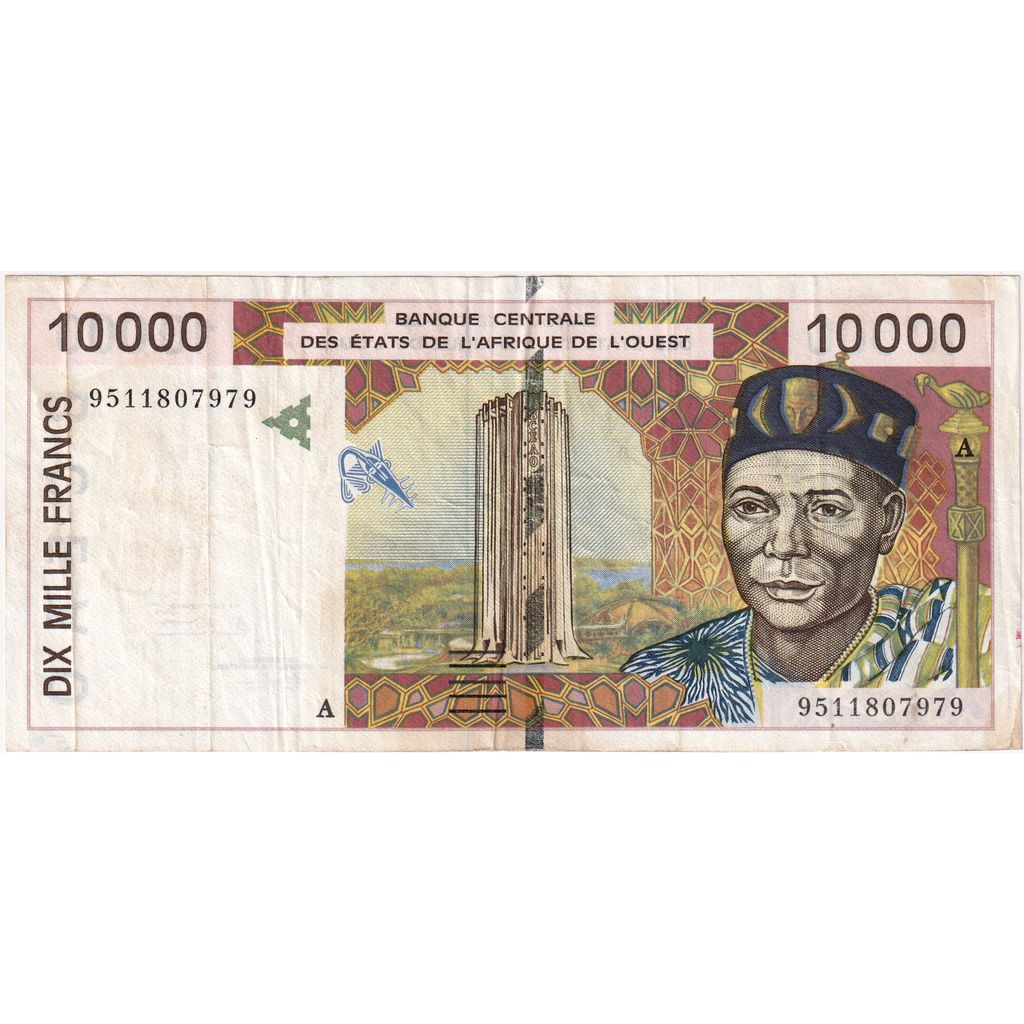 Zahodnoafriške države,
10,
000 frankov