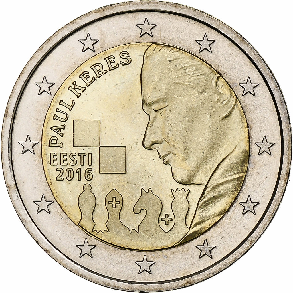Estonija,
2 evra,
Paul Keres