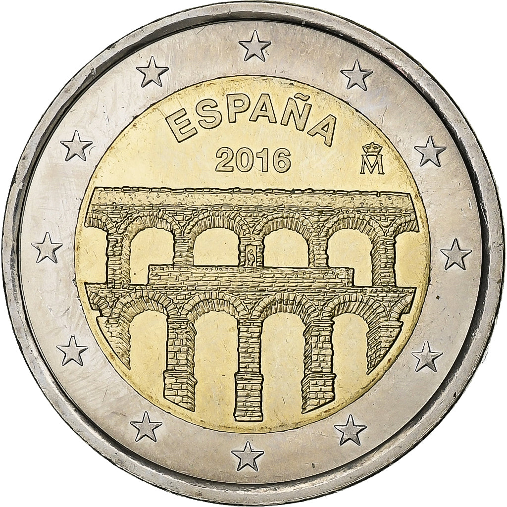 Španija,
2 evra,
Aqueduk de Ségovie