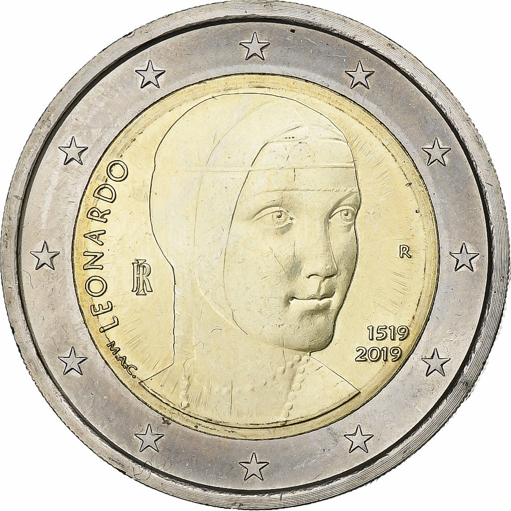 Italija,
2 evra,
Leonardo da Vinci