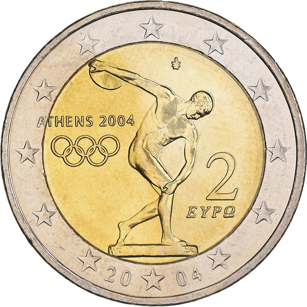 Grčija,
2 evra,
Jeux Olympiques d'Athènes