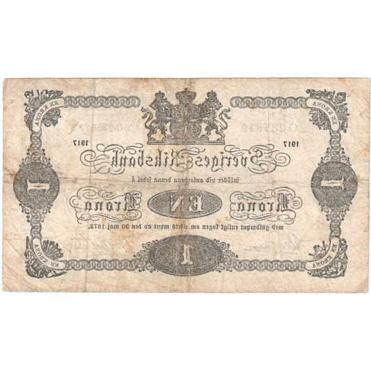 Švedska,
1 krona,
1917