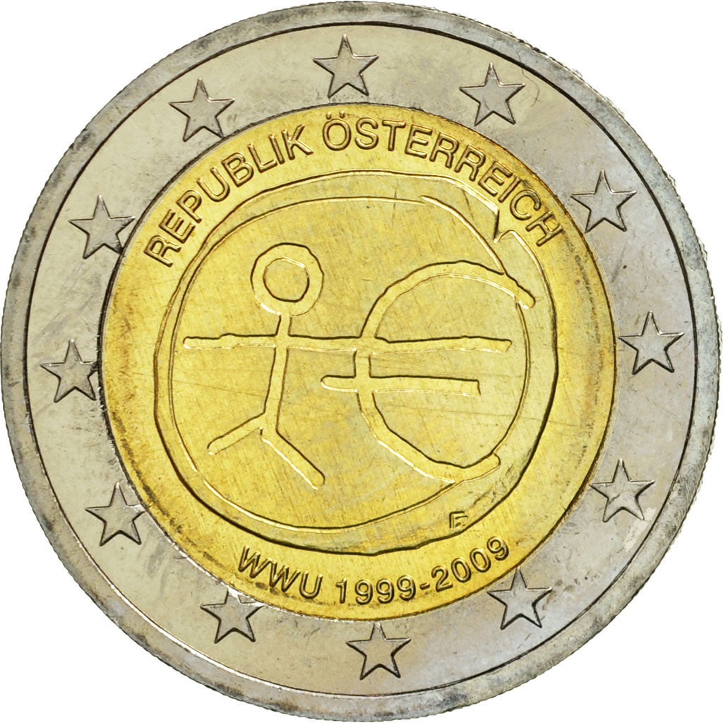 Avstrija,
2 evra,
10 Jahre evrov