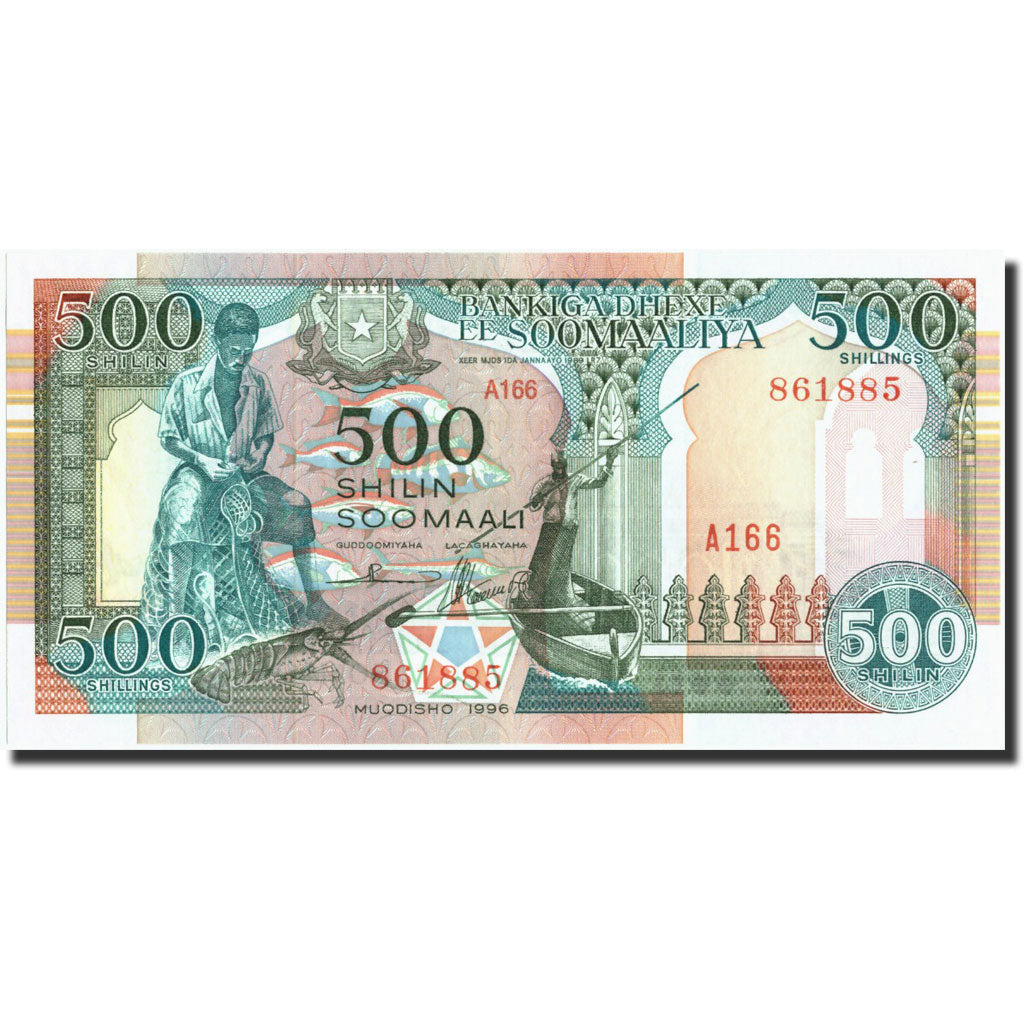 bankovec,
Somalija,
500 Shilin = 500 Shillings