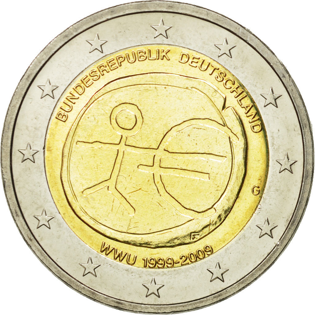 NEMČIJA - ZVEZNA REPUBLIKA,
2 evra,
10. obletnica emuja