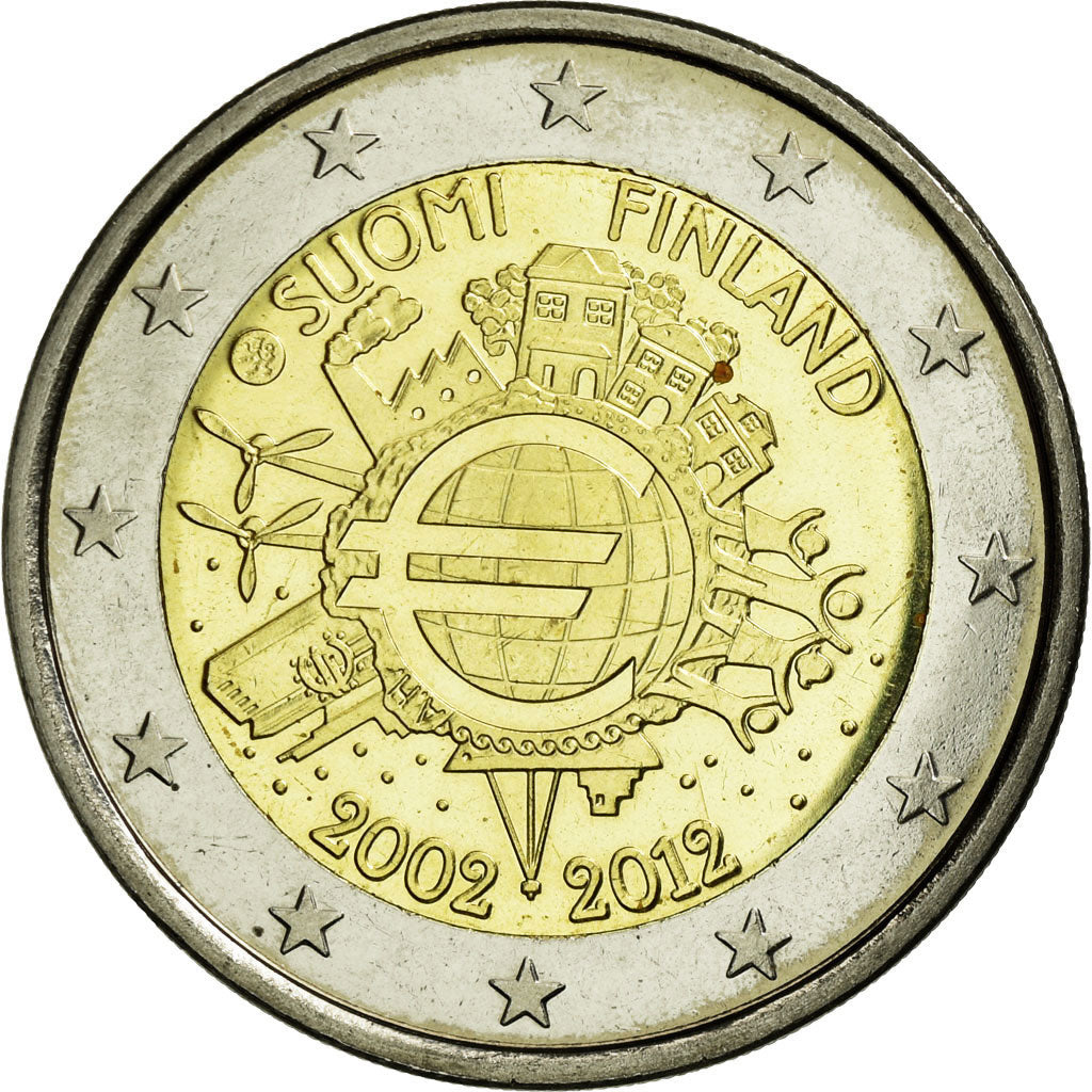 Finska,
evro kovanci,
10. obletnica