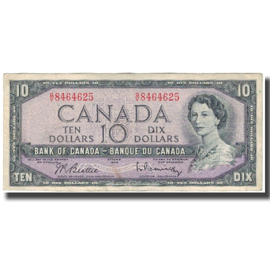 bankovec,
Kanada,
10 dolarjev