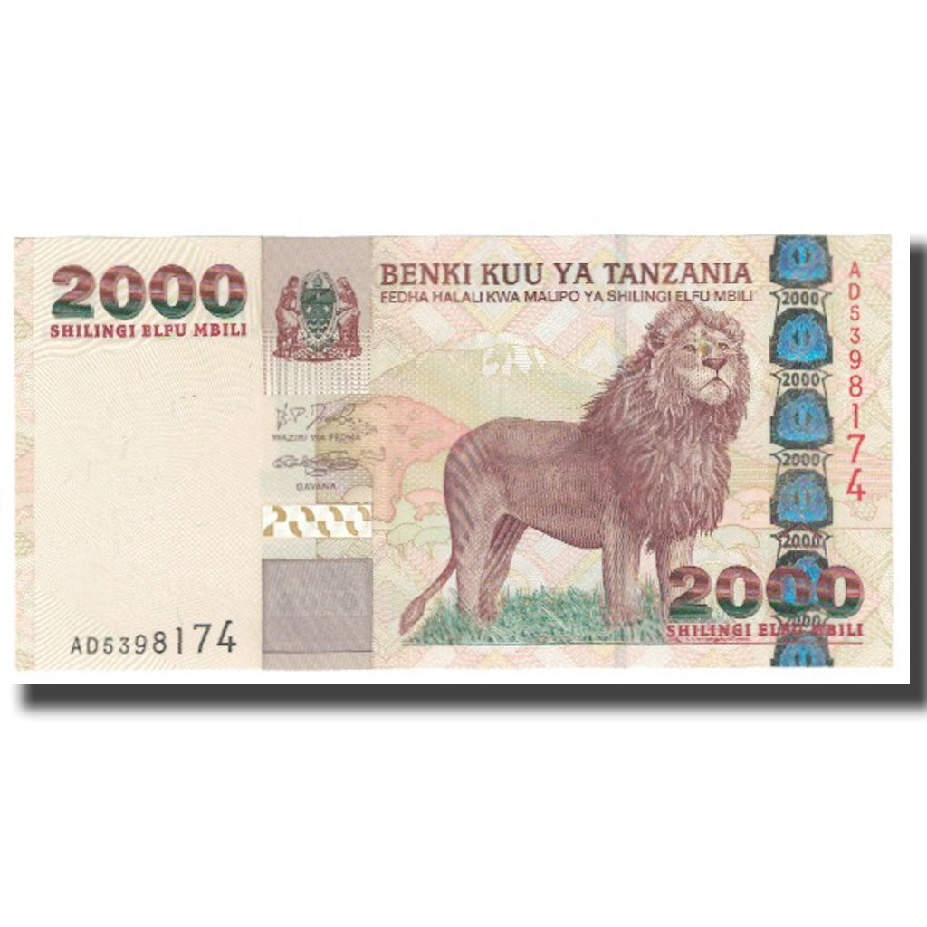 bankovec,
Tanzanija,
2000 šilingov