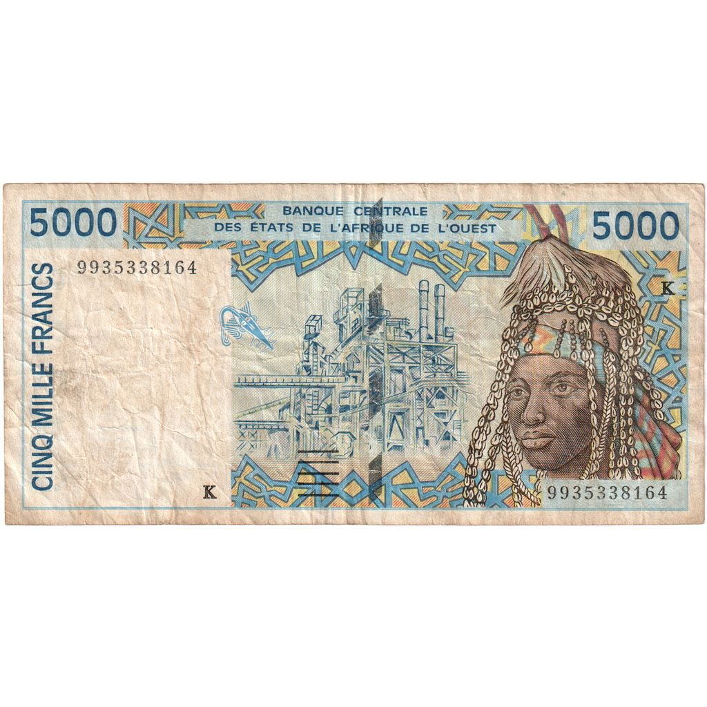 Zahodnoafriške države,
5000 frankov,
Brez datuma (1998)