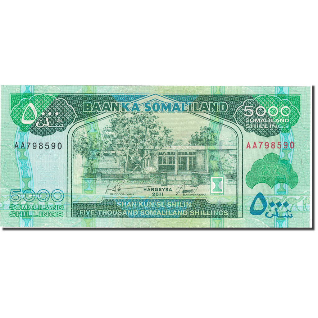 bankovec,
Somaliland,
5000 šilingov