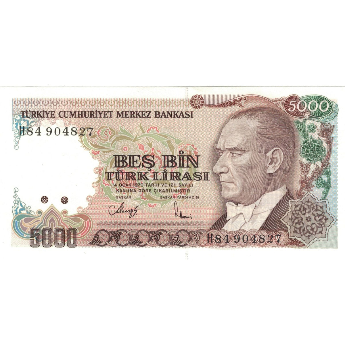 bankovec,
Turčija,
5000 lir