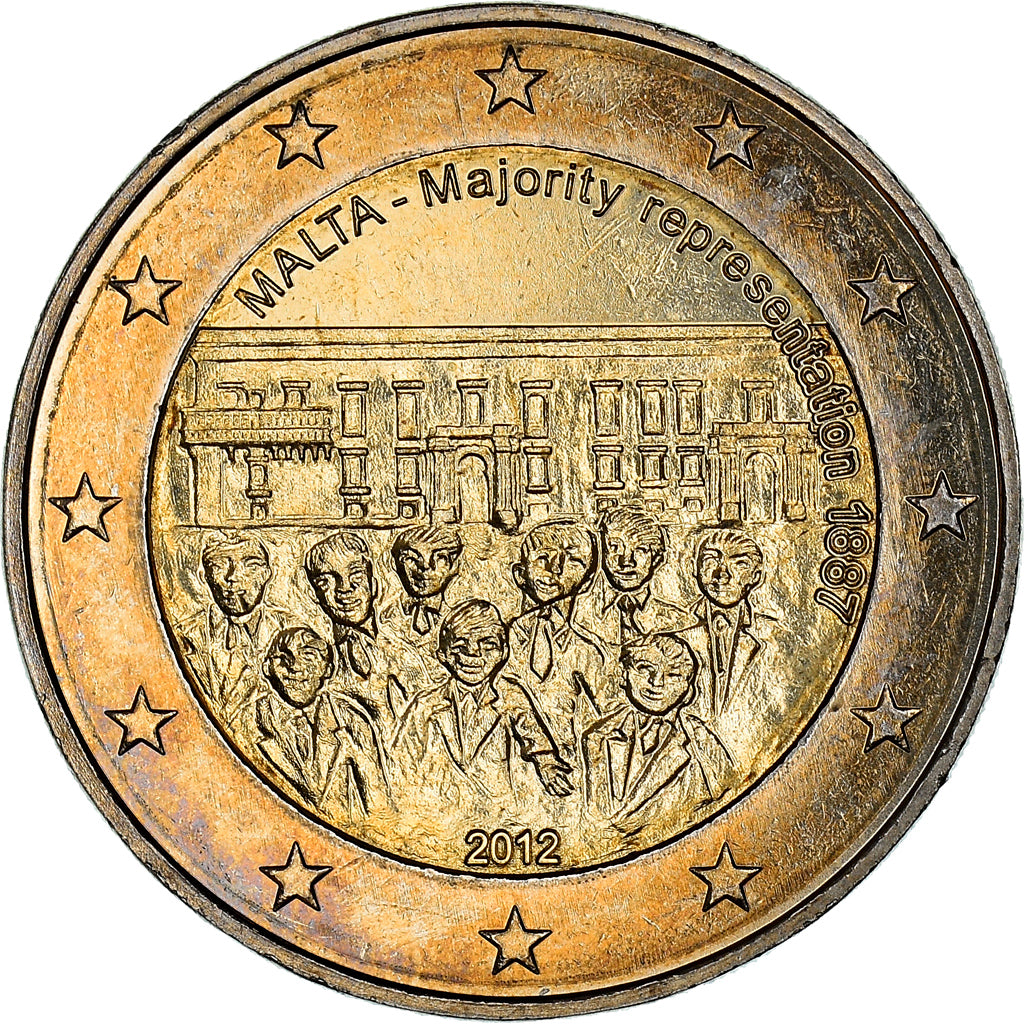Malta,
2 evra,
Večinska reprezentacija