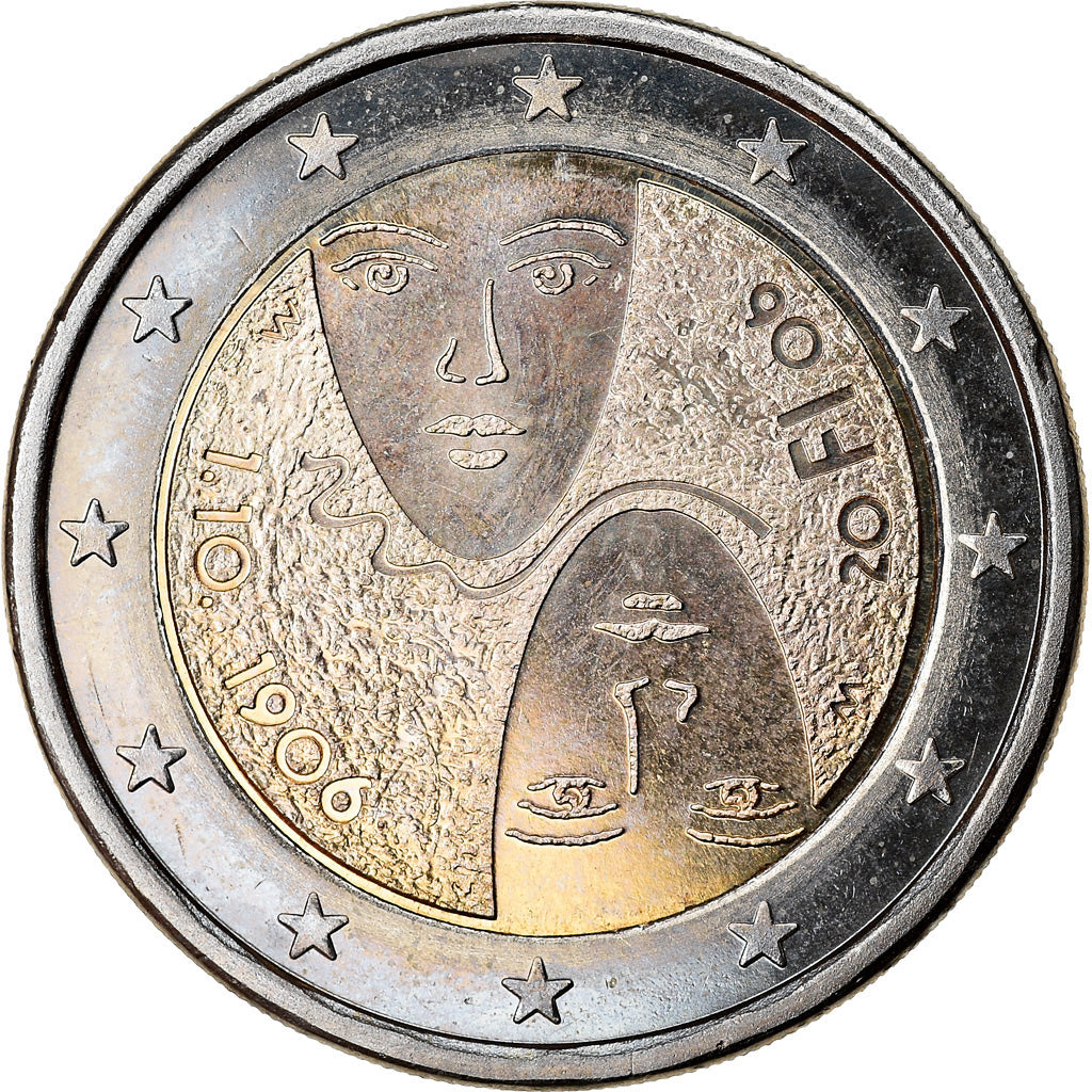 Finska,
2 evra,
Stoletnica splošne volilne pravice