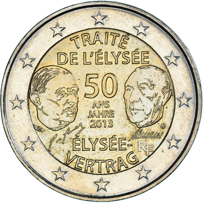 Francija, 
  
  2 evra, 
  
  50 ans du traité de l'Élysée