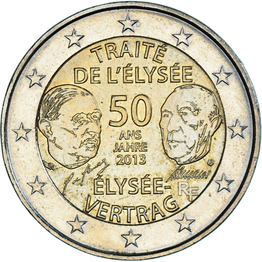 Francija, 
  
  2 evra, 
  
  50 ans du traité de l'Élysée