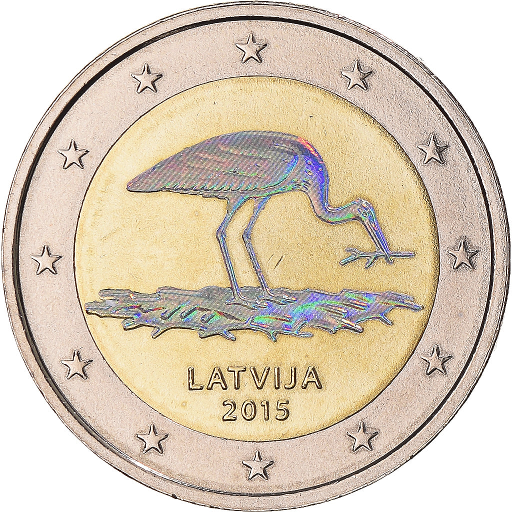 Latvija, 
  
  2 evra, 
  
  Cigogne
