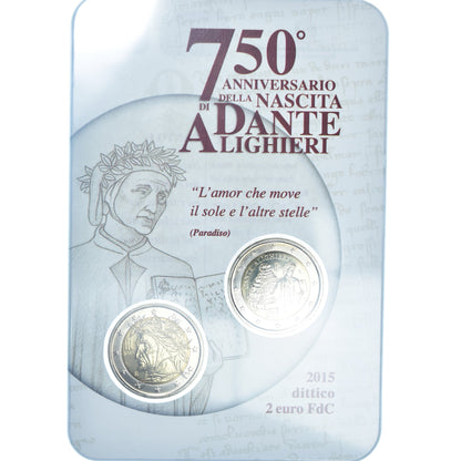 Italija, 
  
  2 evra, 
  
  Dante Alighieri