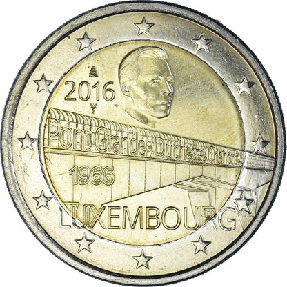 Luksemburg, 
  
  2 evra, 
  
  Pont Grande Duchesse Charlotte