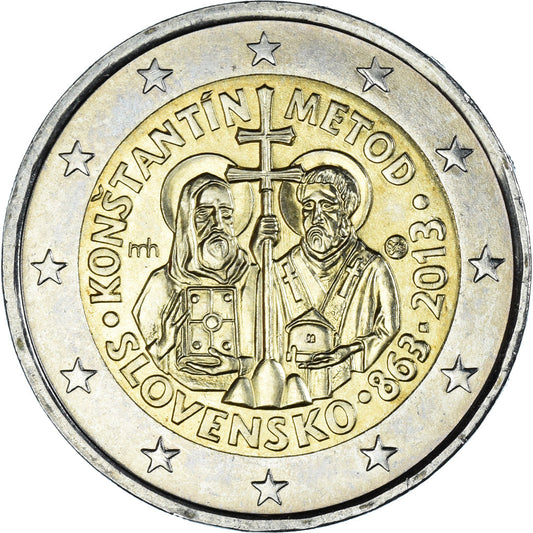 Slovaška, 
  
  2 evra, 
  
  Cirila