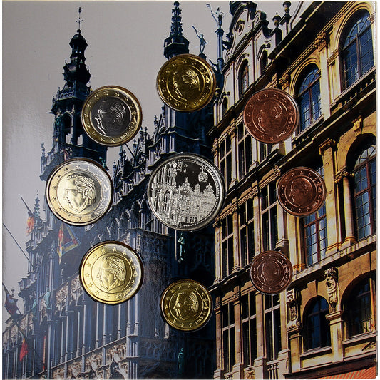 Belgija, 
  
  1 cent do 2 evra, 
  
  Bruxelles - Grand'Place
