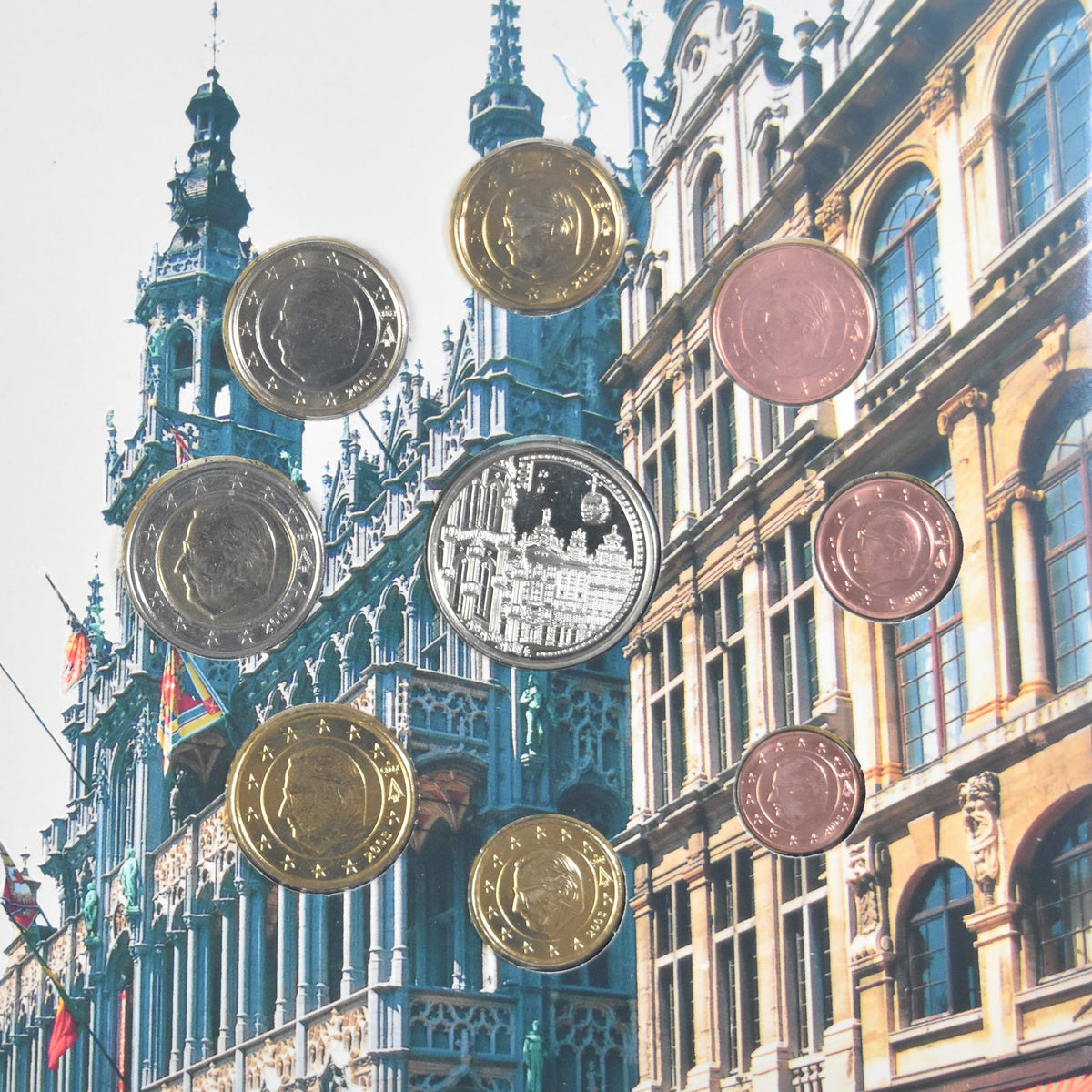 Belgija, 
  
  1 cent do 2 evra, 
  
  evro set - Grand'Place de Bruxelles