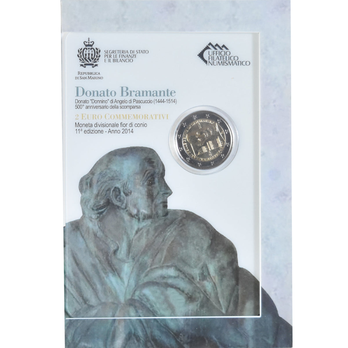 San Marino, 
  
  2 evra, 
  
  500ème anniversaire de la mort de Bramante