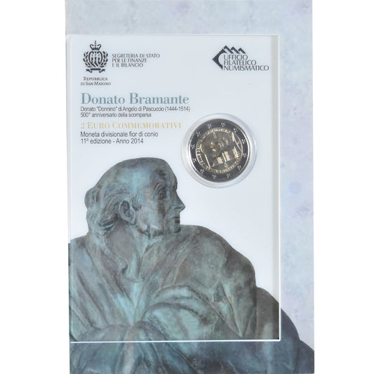 San Marino, 
  
  2 evra, 
  
  500ème anniversaire de la mort de Bramante
