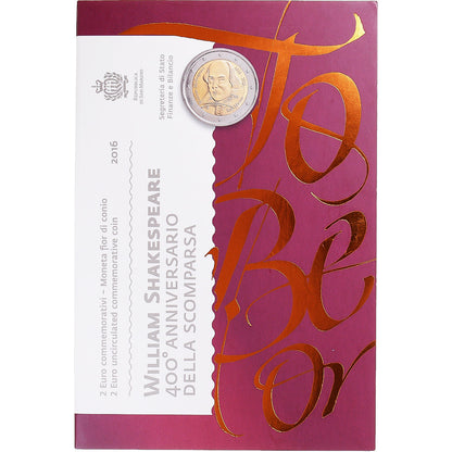 San Marino, 
  
  2 evra, 
  
  William Shakespeare - 400. obletnica