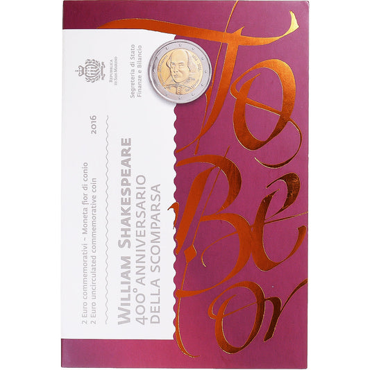 San Marino, 
  
  2 evra, 
  
  William Shakespeare - 400. obletnica