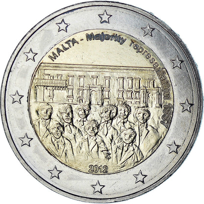 Malta, 
  
  2 evra, 
  
  Večinska zastopanost