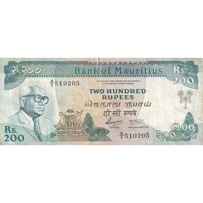 bankovec, 
  
  Mauritius, 
  
  200 rupij