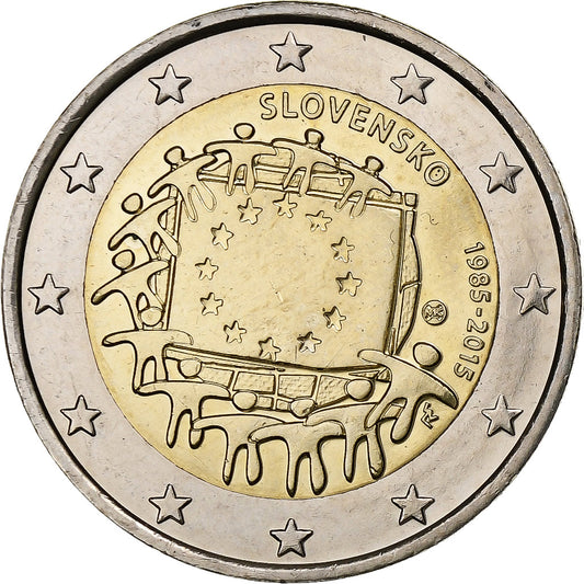 Slovaška, 
  
  2 evra, 
  
  Zastava Evropske unije