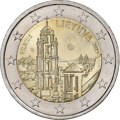 Litva, 
  
  2 evra, 
  
  Vilna — prestolnica kulture in umetnosti