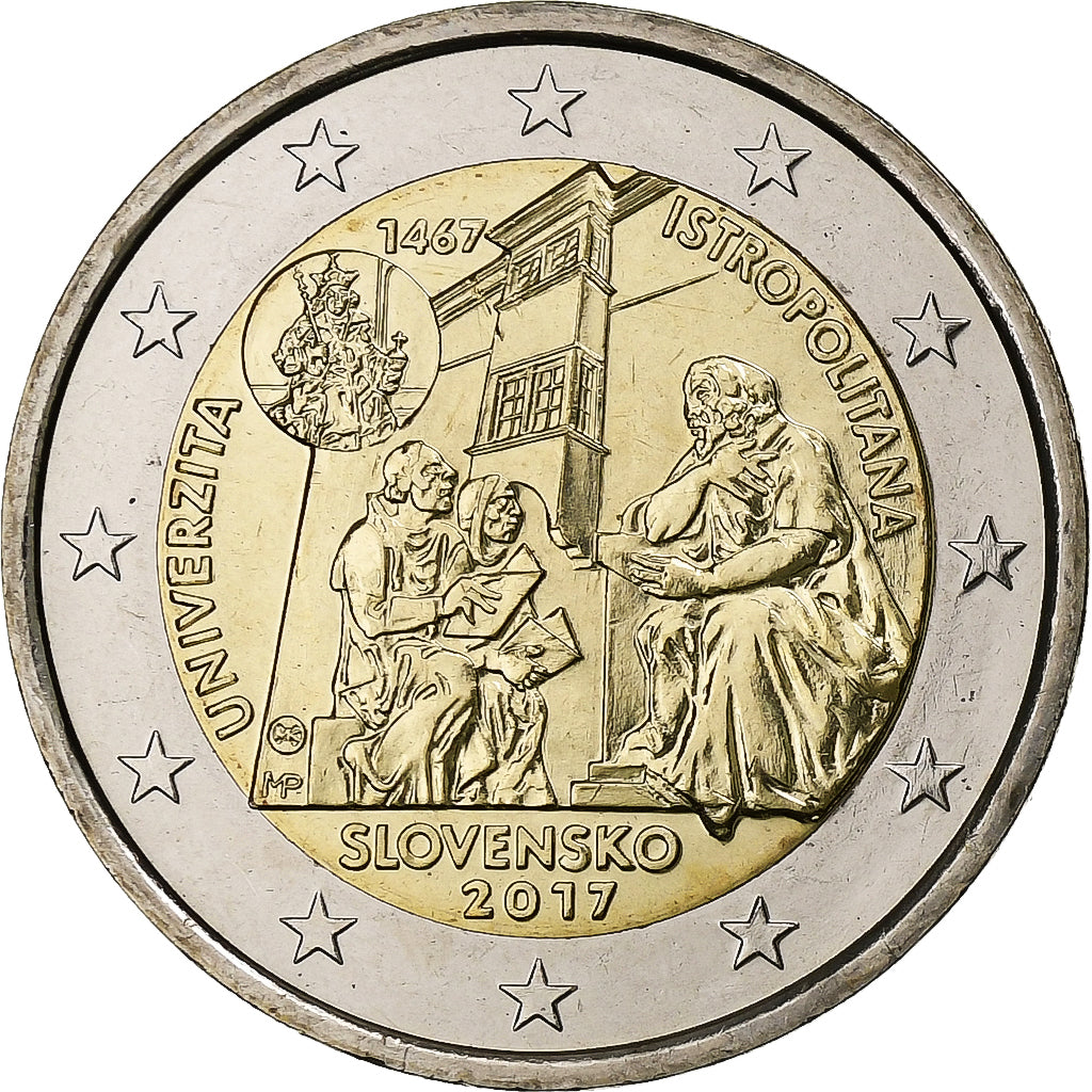 Slovaška, 
  
  2 evra, 
  
  Univerza Istropolitana
