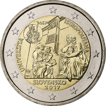 Slovaška, 
  
  2 evra, 
  
  Univerza Istropolitana