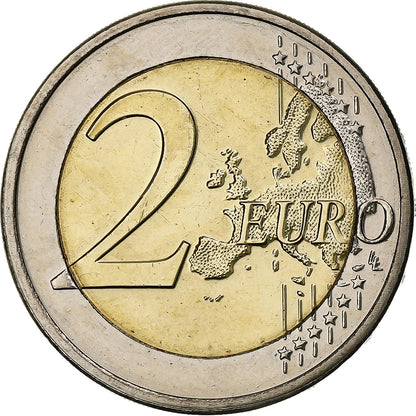 Luksemburg, 
  
  2 evra, 
  
  50 let velike vojvodinje Charlotte Bridge