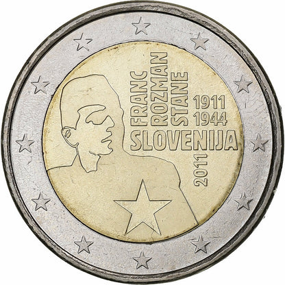 Slovenija, 
  
  2 evra, 
  
  Franc Rozman-Stane