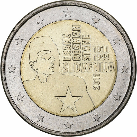 Slovenija, 
  
  2 evra, 
  
  Franc Rozman-Stane
