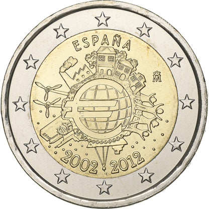 Španija, 
  
  2 evra, 
  
  10 let evrov